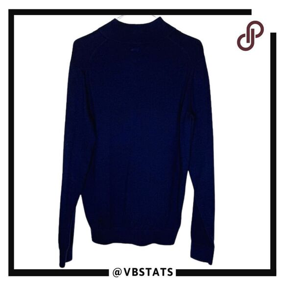 Vineyard Vines Mens Long Sleeve 1/4 Zip Cotton Pullover Sweater Navy Blue Medium - Picture 2 of 5